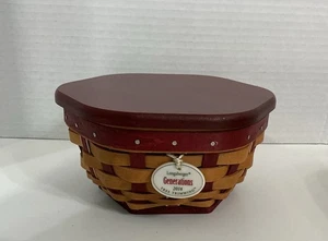 Longaberger 2016 Rojo 8” Colección Navidad Generaciones con Tapa y Protector NUEVO - Imagen 1 de 4