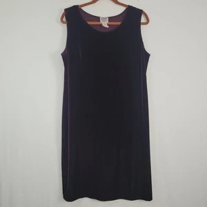 Vintage R&M Richards sleeveless velvet dress sz 16P purple whimsigoth Y2K, USA - Picture 1 of 6