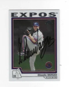Signed Autographed CLAUDIO VARGAS Montreal Expos 2004 Topps Chrome Card #439 COA - Picture 1 of 1