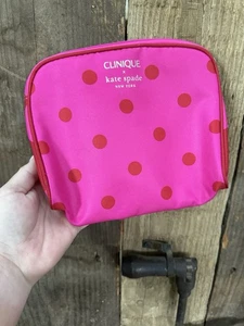 Borsa trucco cosmetica Clinique x Kate Spade rosa pois nuova viaggio vacanza - Foto 1 di 9