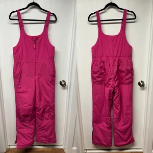 LL Bean Girls Pink Ski Bib Snow Pants Waterproof Size 18 XXL Reinforced Knees - Picture 1 of 12