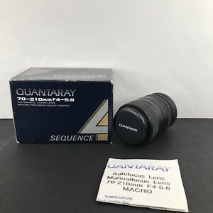 Quantaray 70-210mm F4-5.6 Automatic Zoom Macro Lens / Multi-Coated For Canon FD