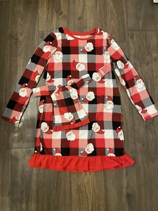 Girls santa Christmas pajamas with matching doll pajamas new size XL 14/16 - Picture 1 of 6