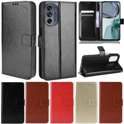 Flip Card Wallet Cover Case For Motorola Moto G72 E22 G82 G62 G51 G200 G60 G100 - Image 1 of 4
