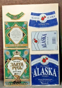 Rare old stickers vodka Golden Rus, Alaska. original labels 90s #32 - Picture 1 of 8
