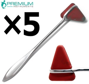 5 Pcs Medical Taylor Hammer Percussion Reflex Rubber Head Aluminum Handle Tools - Picture 1 of 4