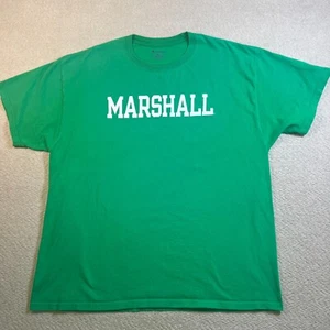 Marshall Thundering Herd Tee Shirt Mens Size XL Green 100% Cotton Crew Neck - Picture 1 of 10