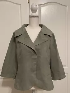 Vintage BLEU Damen Jacke Gr. M leichtes Wildleder wie Farbe Salbeigrün - Bild 1 von 6