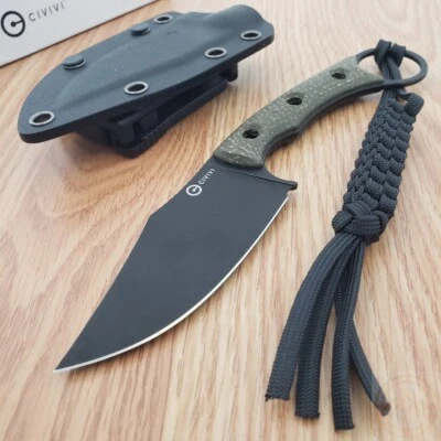 Civivi Midwatch Fixed Knife 3.38" Bohler N690 Steel Blade Green Micarta Handle - Image 1 of 4