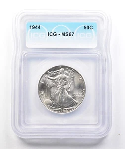 1944 Walking Liberty Half Dollar MS67 ICG *2873 - Picture 1 of 3