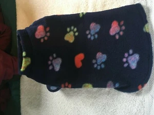HEARTS AND PAWS FLEECE DOG SHIRT - Picture 1 of 2