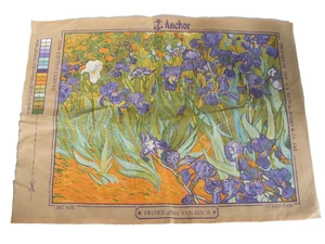 Anchor Irises Van Gogh needlepoint 19"x25" 10 mesh Canvas Only - Picture 1 of 7