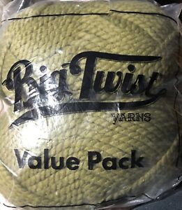 2 Pk Big Twist Chunky Yarn Value Pack Bulky Wool Acrylic Blend Olive Green