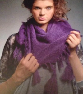 Ladies Fringe Shawl, Scarf , Easy Knit, Knitting Pattern - Picture 1 of 1