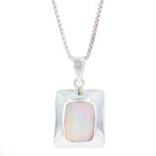 BOMA Pink Mother of Pearl Pendant Necklace 19 3/4" Sterling Silver 925 Box Chain