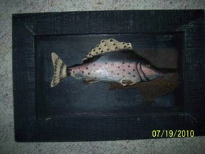 Marlin/Sailfish Wooden Wall Decor with Net in Wood Rectangle Frame 11x17 - Picture 1 of 3