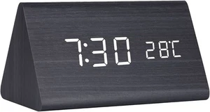 Wooden Electronic Digital Alarm Clock LED Time Display & Temperature Detect - Picture 1 of 7
