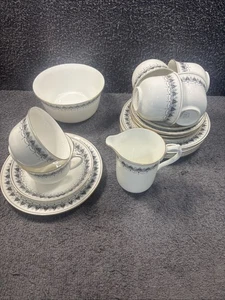 1920's Shelley "Kenneth" 11206 Geometric style In Black - 21 piece Tea set - Foto 1 di 18