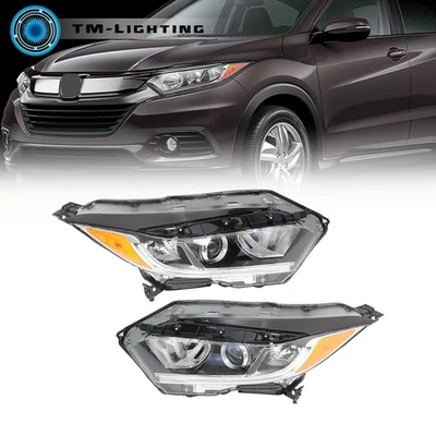Left&Right Side For 2019-2021 Honda HRV HR-V Headlights W/LED DRL Halogen Black - Image 1 of 4