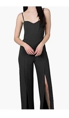 Mono Bebe Buceo Crepé Negro Mujer Pequeño Correa de Espagueti Noche Fiesta  Foto 1 de 4