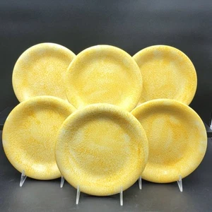 RARE Set of 6 Linens n Things 8” Yellow Spongeware Salad /Dessert Plates RETIRED - Picture 1 of 13