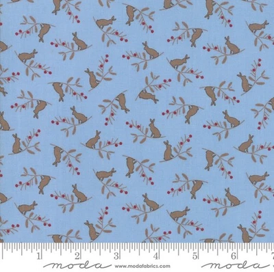 Cottontail Cottage 42”x18” Half Yard Bunny Hill Designs Moda Fabrics Blue  - Image 1 of 4
