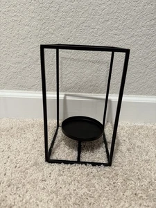 Black Square Modern Pillar Candle Holder - Picture 1 of 6