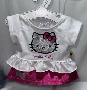 Hello Kitty Build A Bear weiß Glitzer Top rosa Rock Schleife Outfit selten - Bild 1 von 7