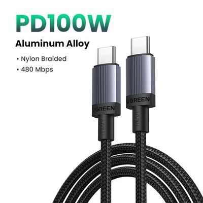UGREEN 100W USB Type C To USB C Cable PD 5A Fast Charge iPhone Samsung Macbook - Image 1 of 4