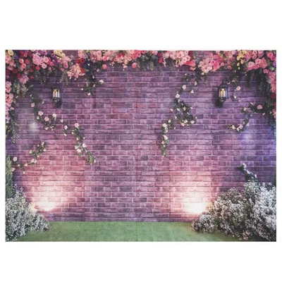 7X5Ft Blumen Wand Fotografie Kulissen Backstein Hintergrund  Studio6680 - Bild 1 von 4
