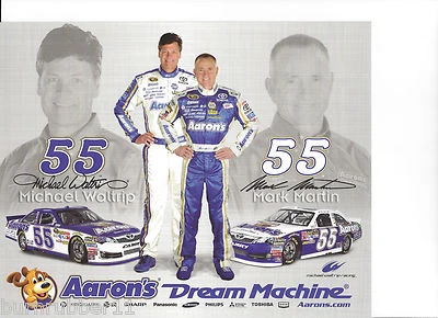Postal NASCAR 2012 Mark Martin/Michael Waltrip "Aaron's" #55  Foto 1 de 2