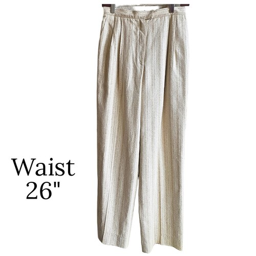 Pantaloni a pieghe avorio avorio Christian Dior Seperates taglia 26...