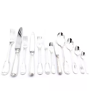 Silberbesteck 925S Augsburger Fadenmuster 6 Personen 89 Teile mit Fischbesteck - Bild 1 von 9