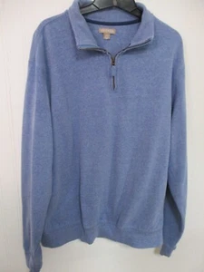 Camisa Pullover George Para Hombre L 42-44 Azul Brezo Manga Larga 1/4 Cremallera Usada en Excelente Condición - Imagen 1 de 7