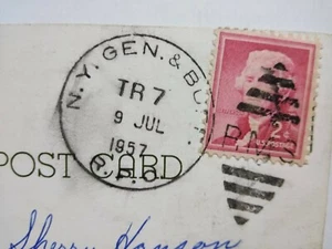 Estampilla postal antigua de 2 centavos de Thomas Jefferson - roja rara de colección Devils Hole Park - Imagen 1 de 4