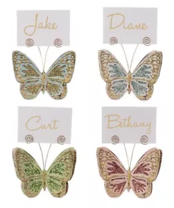 Bethany Lowe Glitter Butterfly Placecard Holder Ornament (Set/4) - Picture 1 of 1