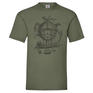 Vintage Future Steampunk Airship T-Shirt Birthday Gift - Picture 1 of 2