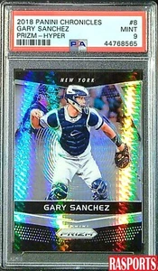 2018 GARY SANCHEZ HYPER PRIZM PANINI CHRONICLES #8 PSA 9 - Picture 1 of 2