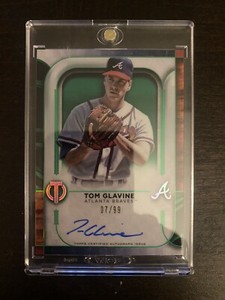 2022 Topps Tribute Tom Glavine Autographs Green Auto #07/99 Atlanta Braves