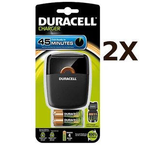 2X Duracell 45min Fast Battery Charger + AA & AAA Ni-Mh Rechargeable Batteries - Picture 1 of 10