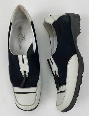 Tênis de golfe Walter genuíno feminino Linea Stretch preto e branco tamanho 10.5 - Imagem 1 de 4