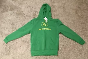 NEW WITH TAGS JOHN DEERE Green Tractor Golden Yellow Hoodie Sweatshirt Size S - Picture 1 of 4