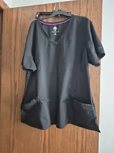 Healing Hands Purple Label Jane Women's 2-Pocket Stretch Scrub Top 3X Black - Picture 1 of 9