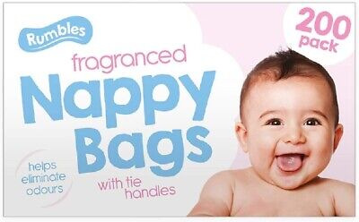 200 Disposable Nappy Fragranced Bags Hygienic Sacks Diaper Tissue Bags • 7.43£