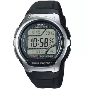 Casio Men Digital Wave Ceptor World Time Quartz Watch BLACK Resin Strap WW58R-1A - Picture 1 of 6