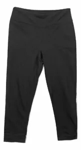 DENIM & CO Size XS Black Active Cropped Legging with Cuff Detail A292471 - Picture 1 of 4