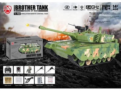 I Brother 2.4G China Type 99 Main Battle RC Radio Control BB Tank + Water 1/18