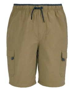 UNIVIBE Boys Stonedale Cotton Nylon Pull-On Cargo Shorts Khaki PICK SIZE - Picture 1 of 2
