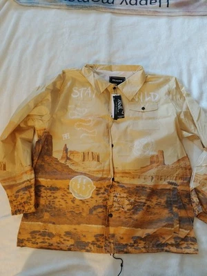 Reason Stay Wild Desert Themed Skull Snap Button Light Jacket Men's 2XL NWT - Image 1 of 3