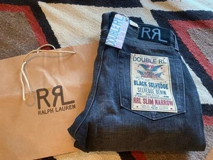 RALPH LAUREN DOUBLE RRL Slim Japanese Selvedge Denim Jean 30x32 NWT RRP £340 - Picture 1 of 11